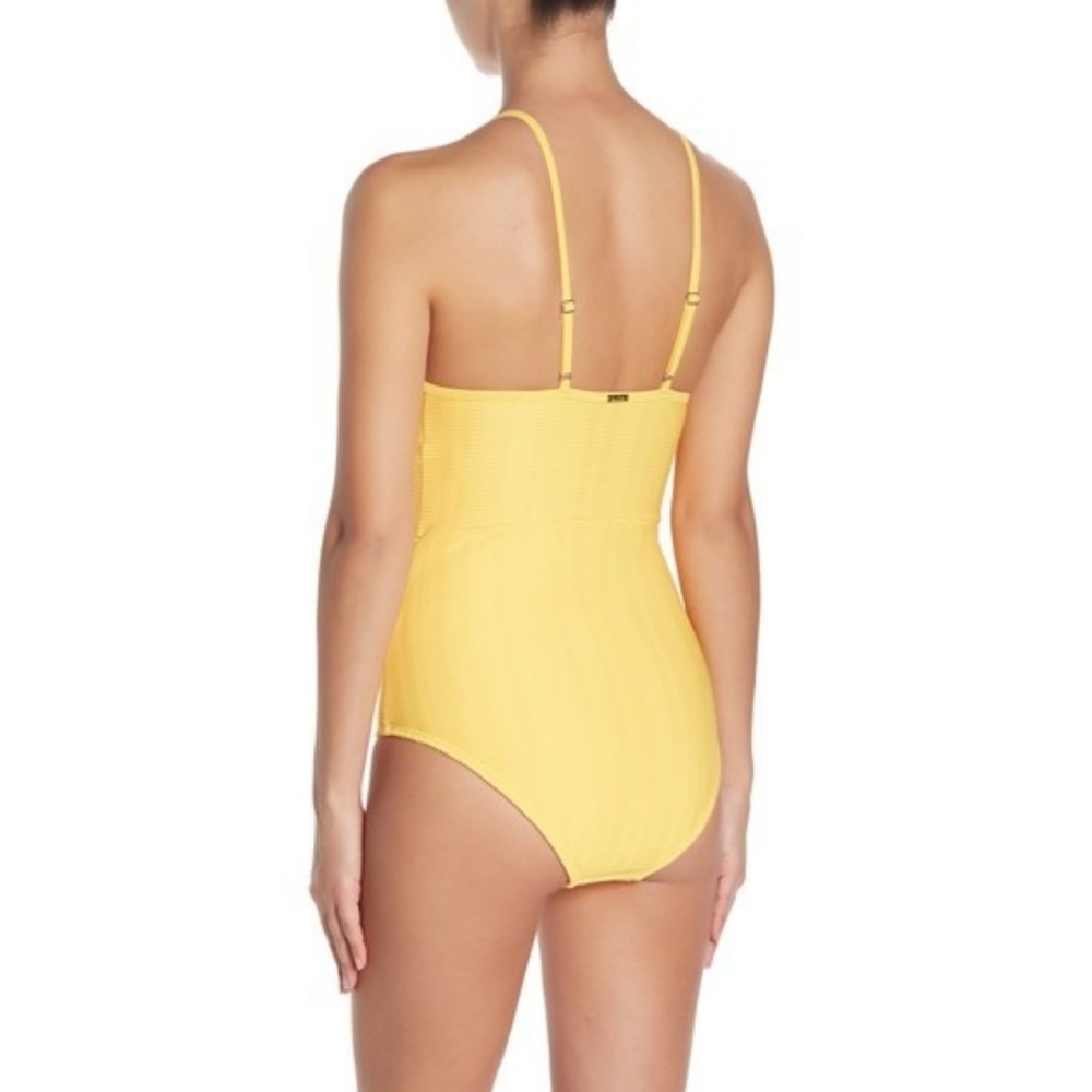 NICOLE MILLER RIBED PLUNG ONE PIECE SWIMSU… - Picture 3 of 4